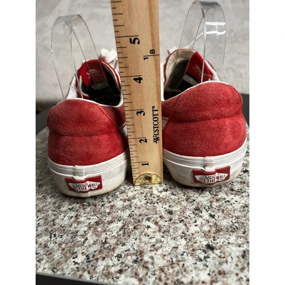 Vans Old Skool Red Suede White Stripe Low Top Skate Sneakers Womens 10 Mens 8.5